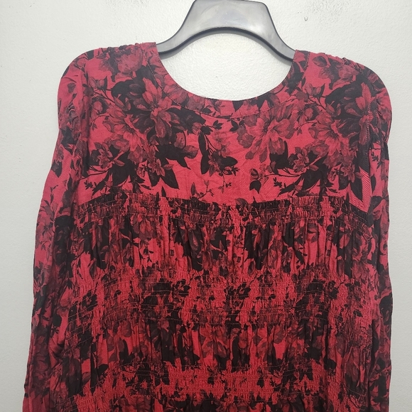 Torrid women's button-down shirt tunic blouse size 4 red and black smock… - Picture 9 of 9